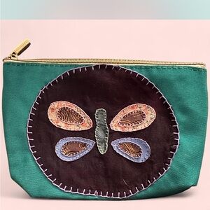 Embroidered Patchwork Butterfly Pouch